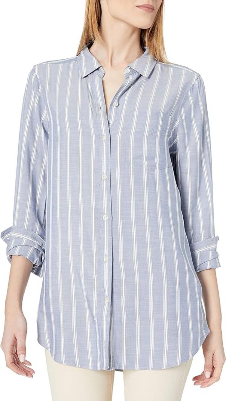 Daily Ritual Womens Soft Rayon Slub Twill LS Button-Front Tunic XXL New